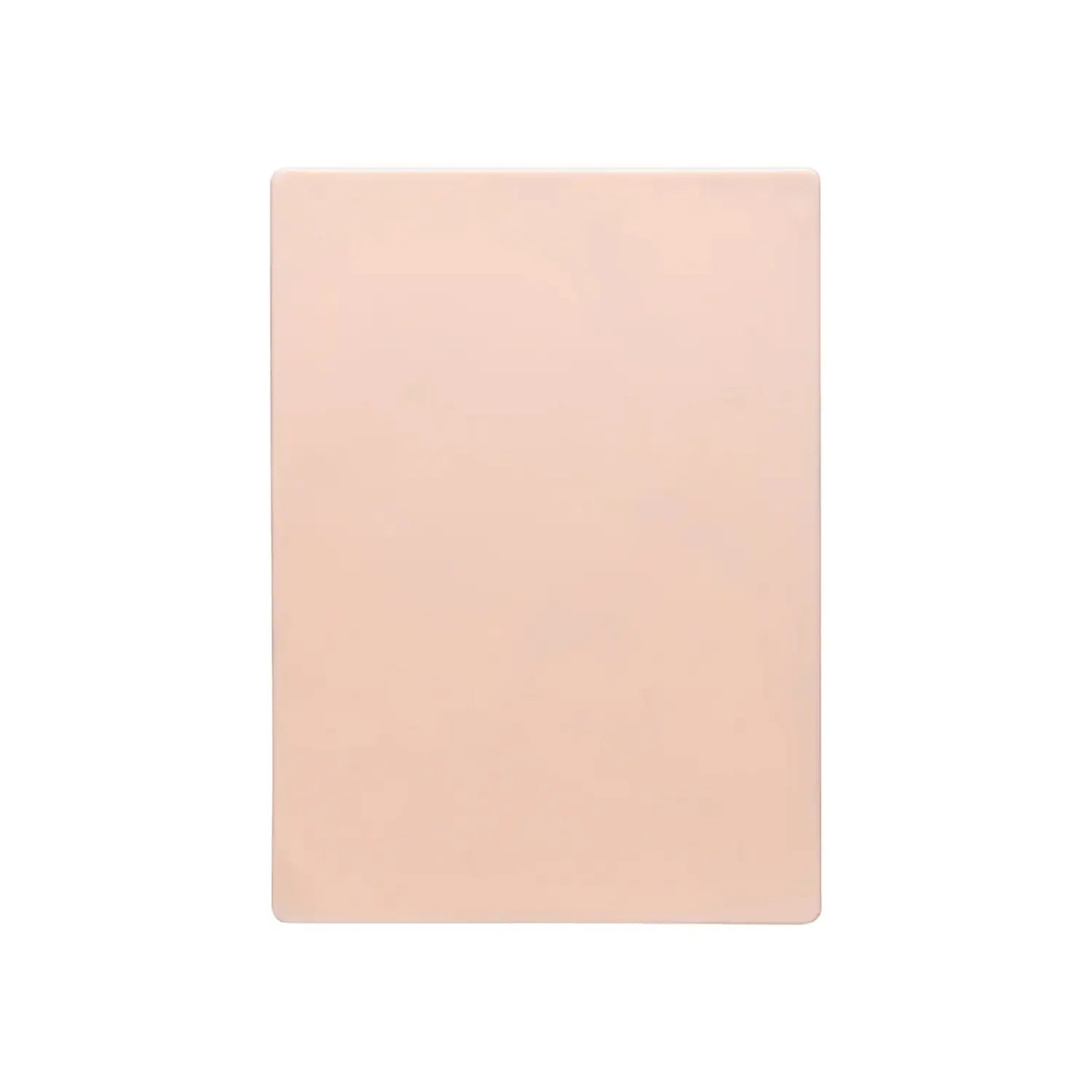 A sleek matte-finish blush pink rectangular cutting board in flat canvas style 8 by 11 inches