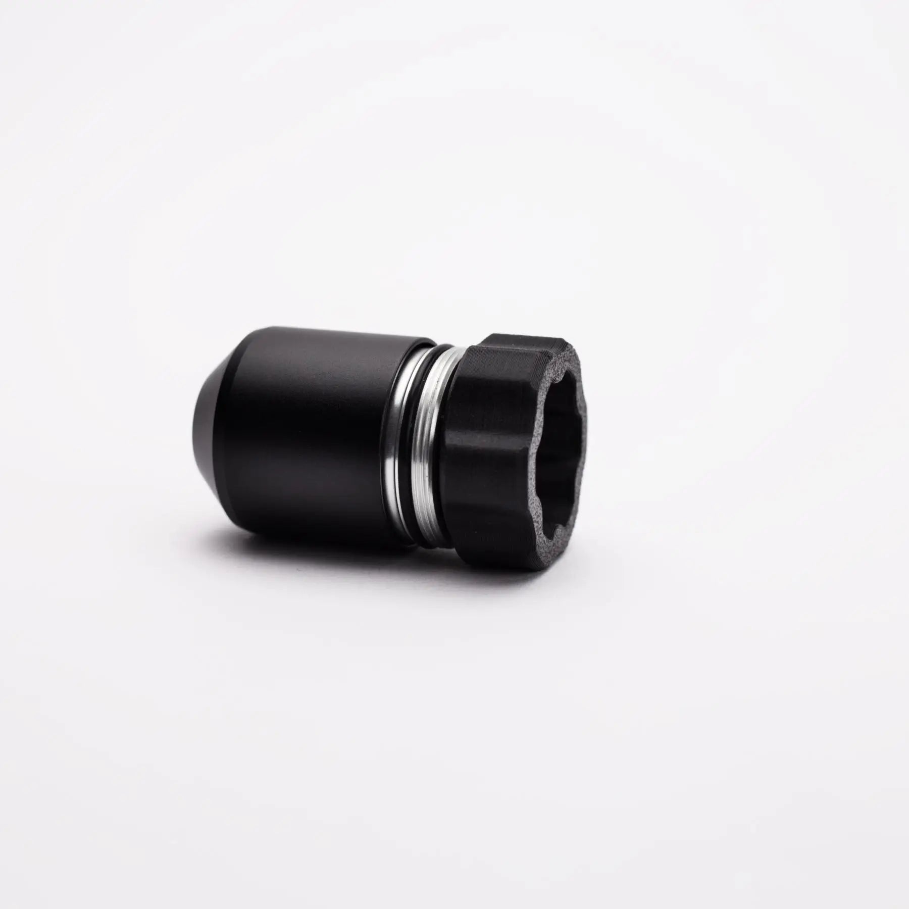 ACUS M1-Gehäusewerkzeug aus schwarz eloxiertem Aluminium, Sechskant-Steckschlüssel-Adapter mit silbernem Metallring-Akzent