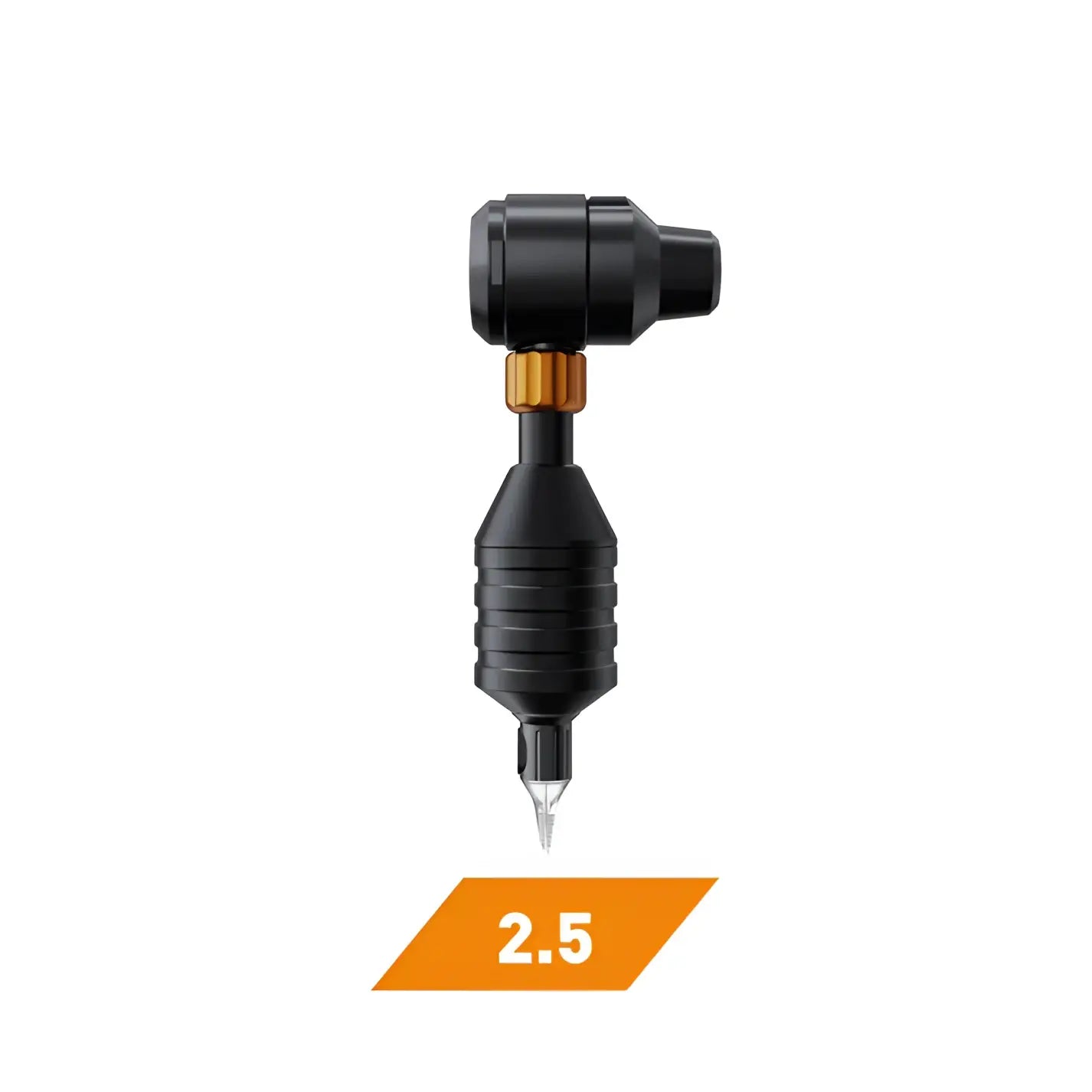 Schwarze CHEYENNE Sol Luna Tattoo-Maschine mit goldenem Einstellknopf und metallischer Nadel-TIP für 25mm Schattierung