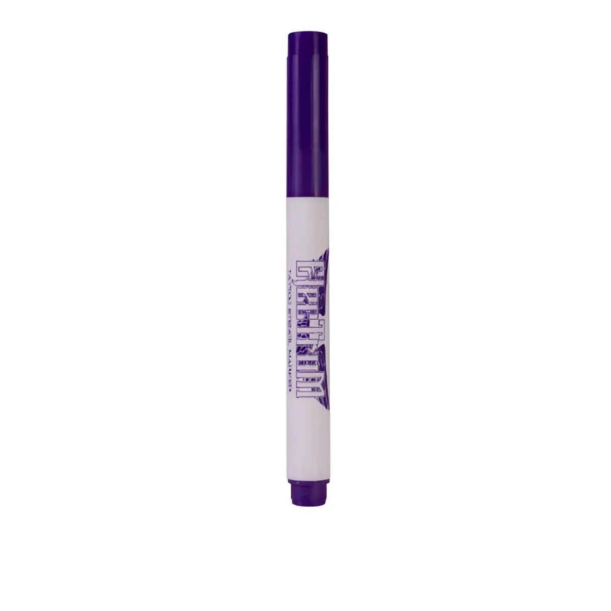 Purple electrum disposable skin marker with white barrel and purple cap featuring stylized violet logo