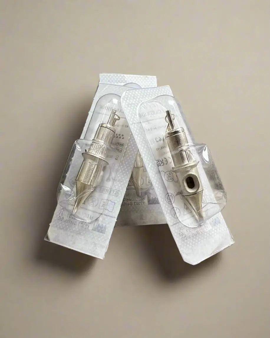 Silver-colored tattoo machine needles in clear packaging for grill meister 925 silver cartridge pendants charm