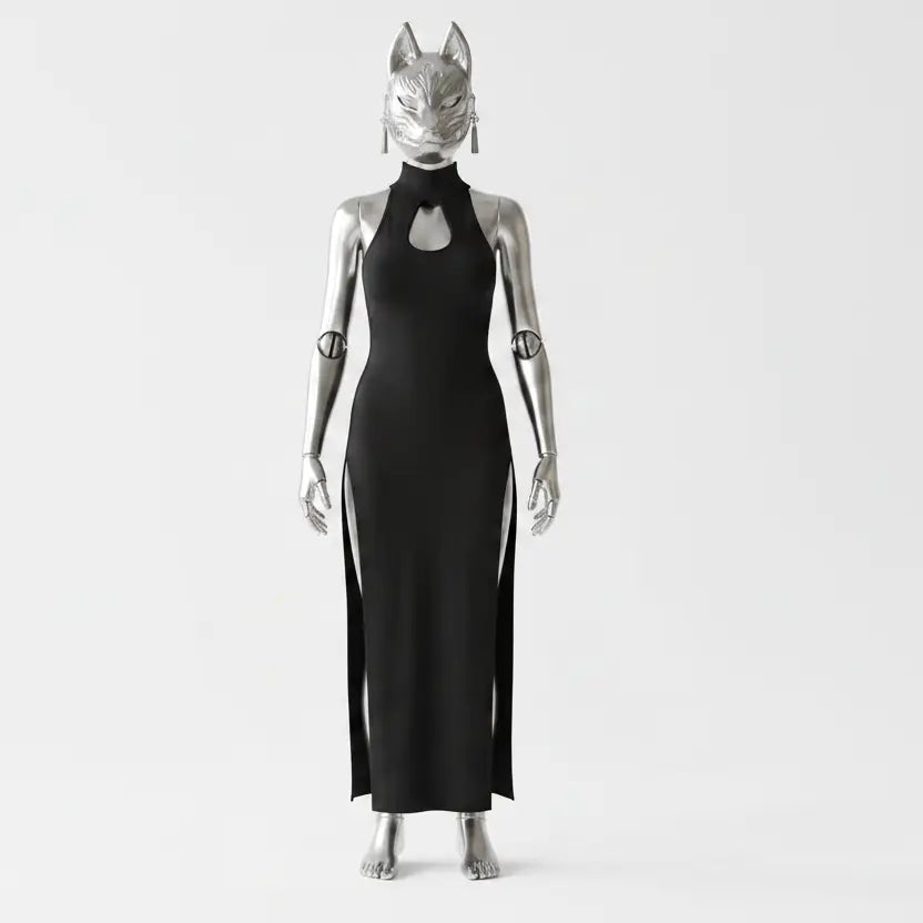 Silver Mannequin with Black Dress