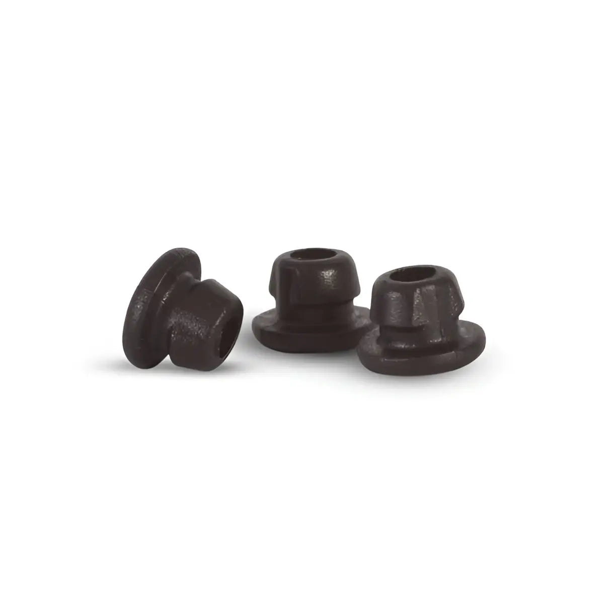 Black rubber hybrid grommets with textured matte finish and flared edges 200pcs from killer ink