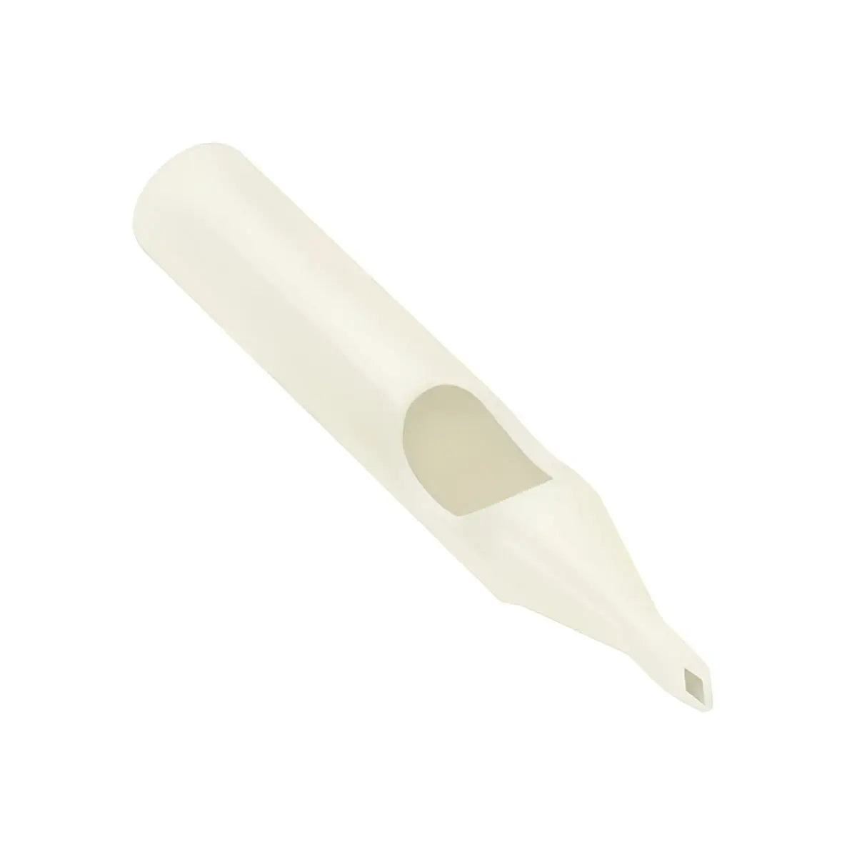 White plastic sterile disposable tattoo needle tip with tapered tip and oval hole by killer ink diamond 50 pcs