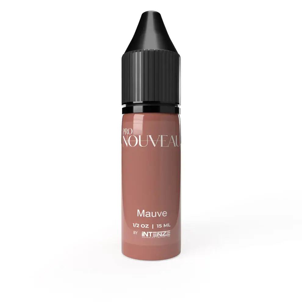 Elegante 15ml pro nouveau Mauve-Farbenflasche von intenze mit klarem Glasgehäuse und mattschwarzem Tropferdeckel