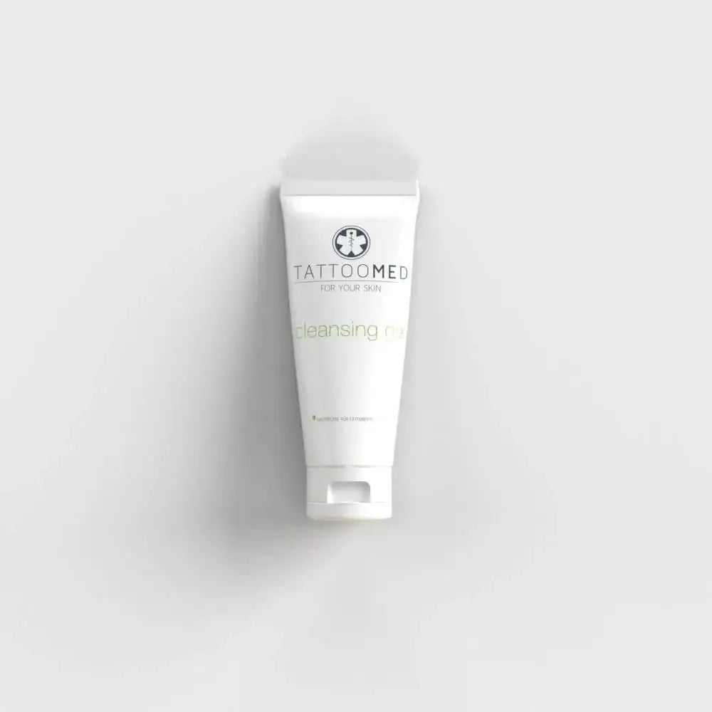 White plastic tube de TATTOOMED après le gel nettoyant pour tatouage pour le soin de la peau dans la gamme de produits TATTOOMED After Tattoo SINGLE