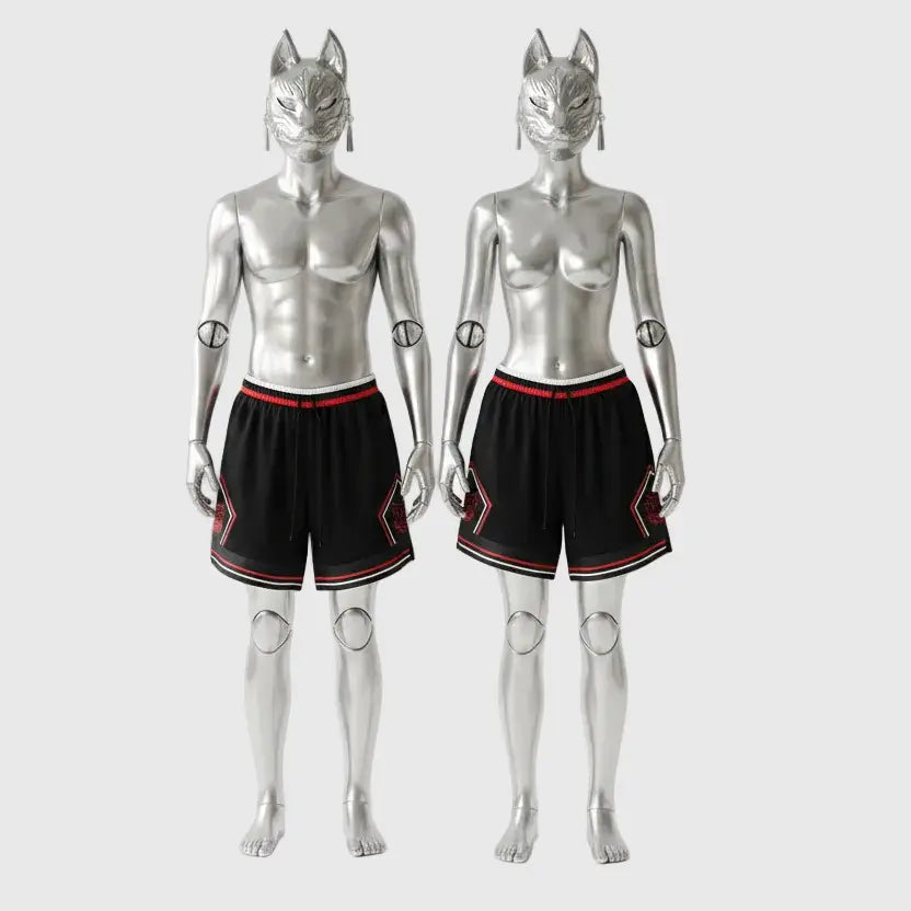 Both silver figures with shorts