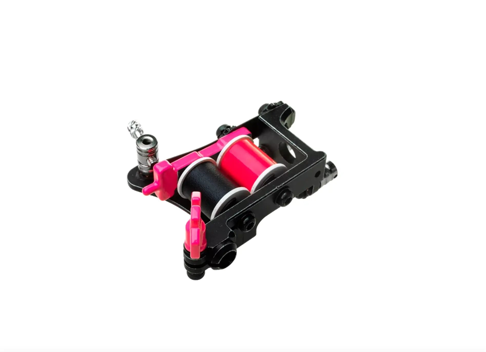 Schwarze und pinke VLAD BLAD Coil-Tätowiermaschine mit roten cartridges für präzises Einbringen der Farben