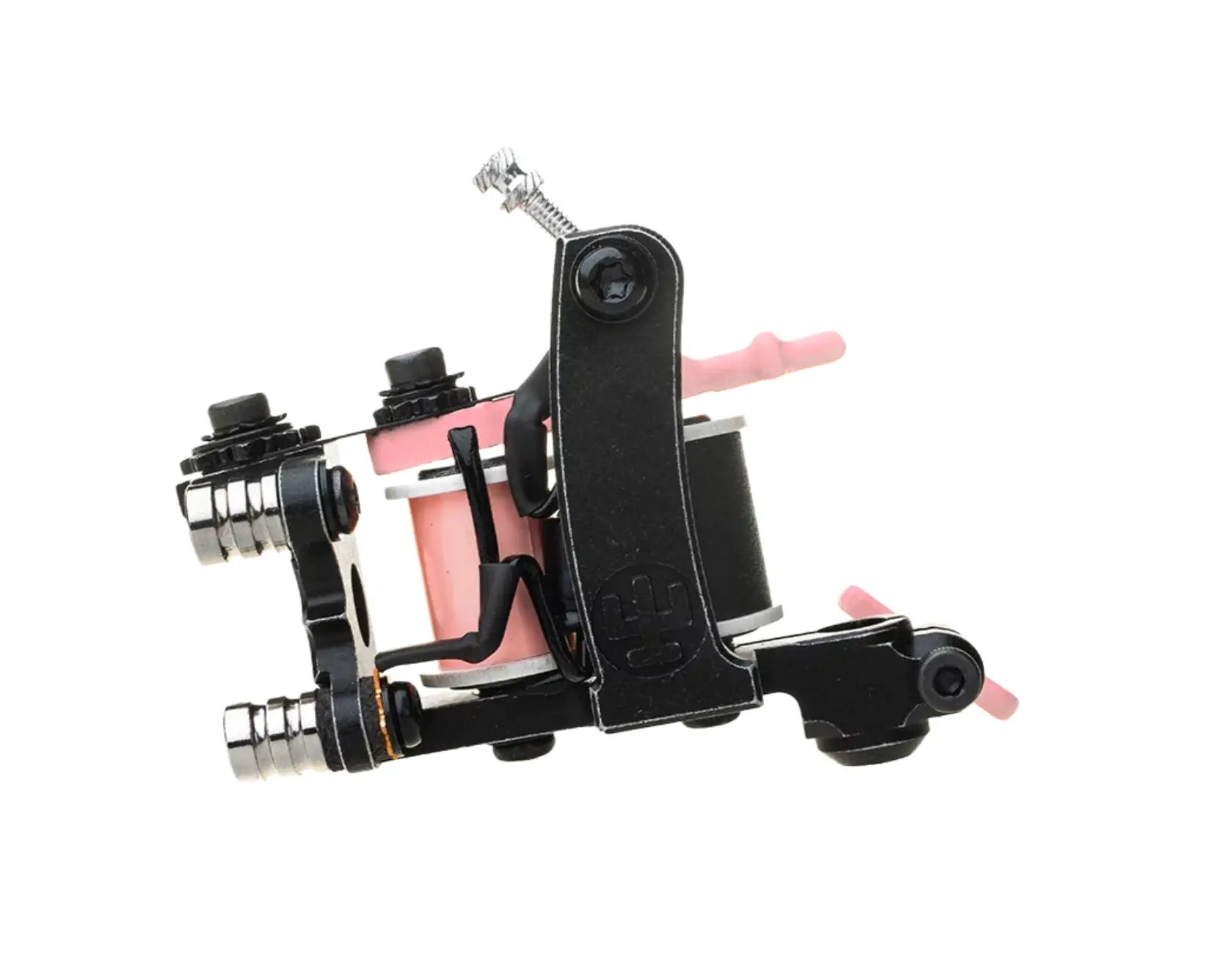 Schwarze und pinke VLAD BLAD Coil-Fineliner-Air-Tätowiermaschine mit Chromakzenten für präzises Tätowieren