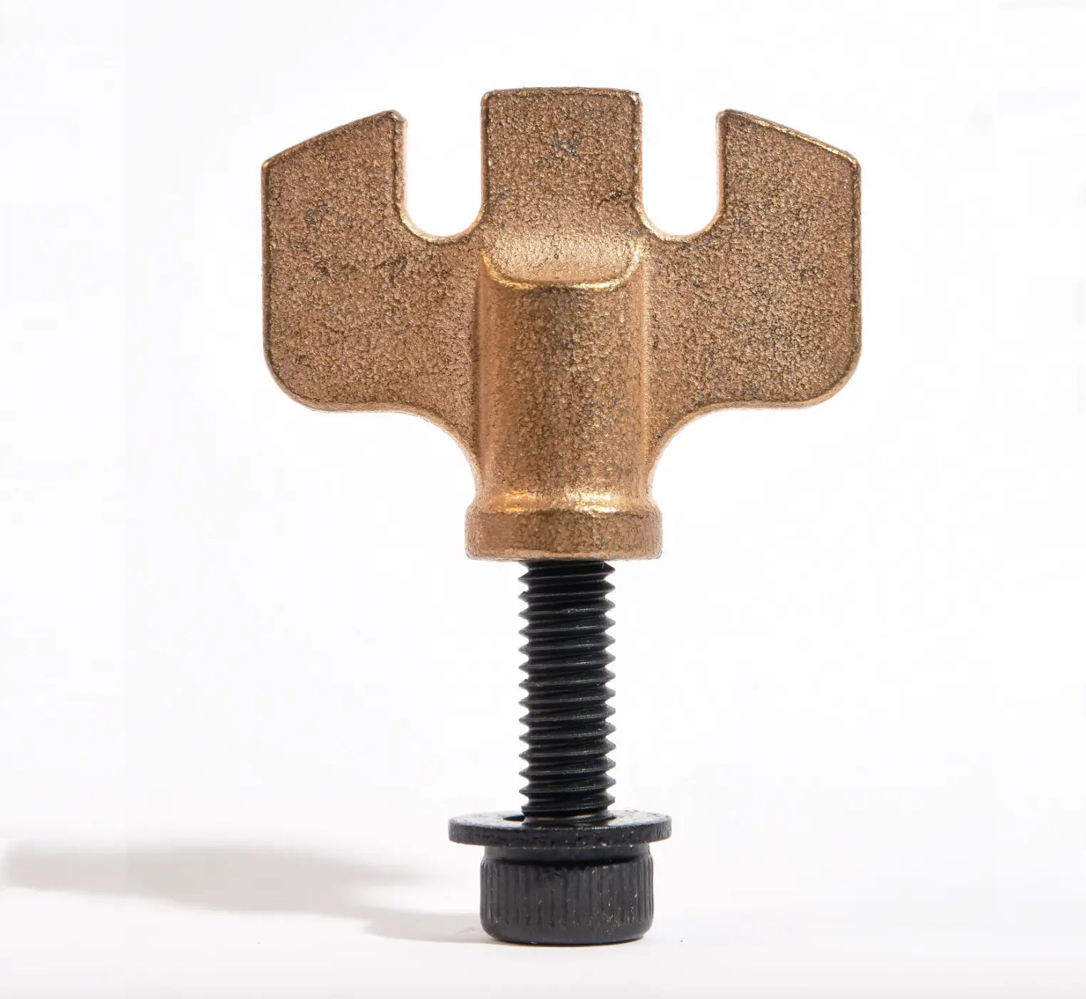 Flügel-Kippdübel in Bronze mit schwarzer Gewindespindel und Sechskantmutter für die Verwendung mit dem Vorderstock von VLAD BLAD