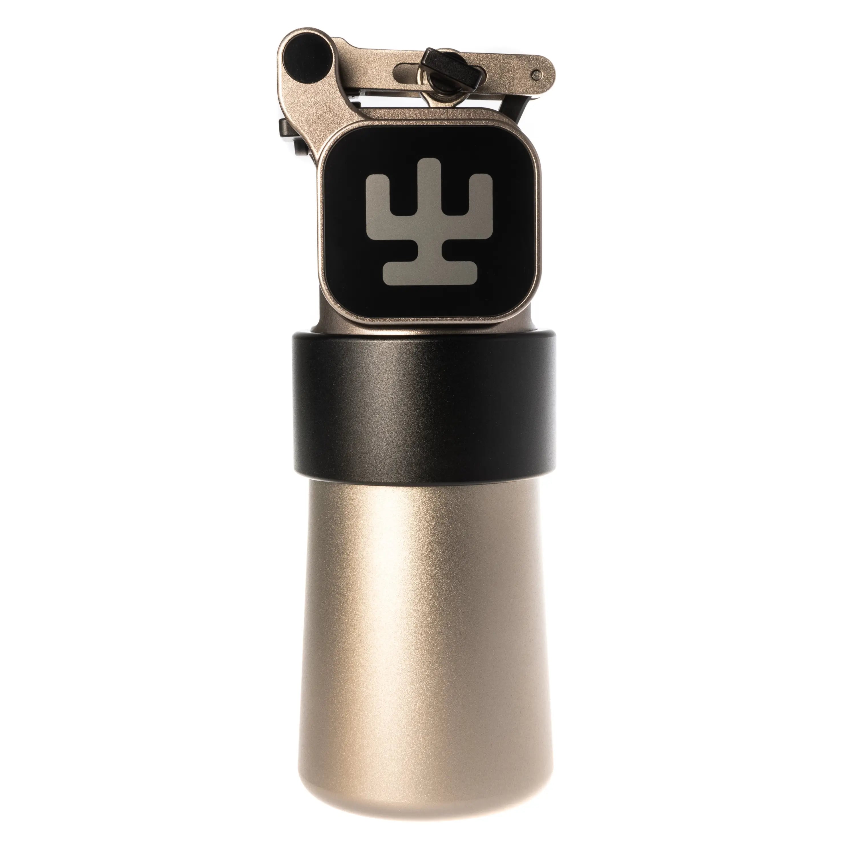 VLAD BLAD Ultron 4 Pro Morning Champagne Tattoo-Maschine in elegantem Metallic-Gold mit schwarzer Kaktus-Logo-Platte und verstellbarer Klemme