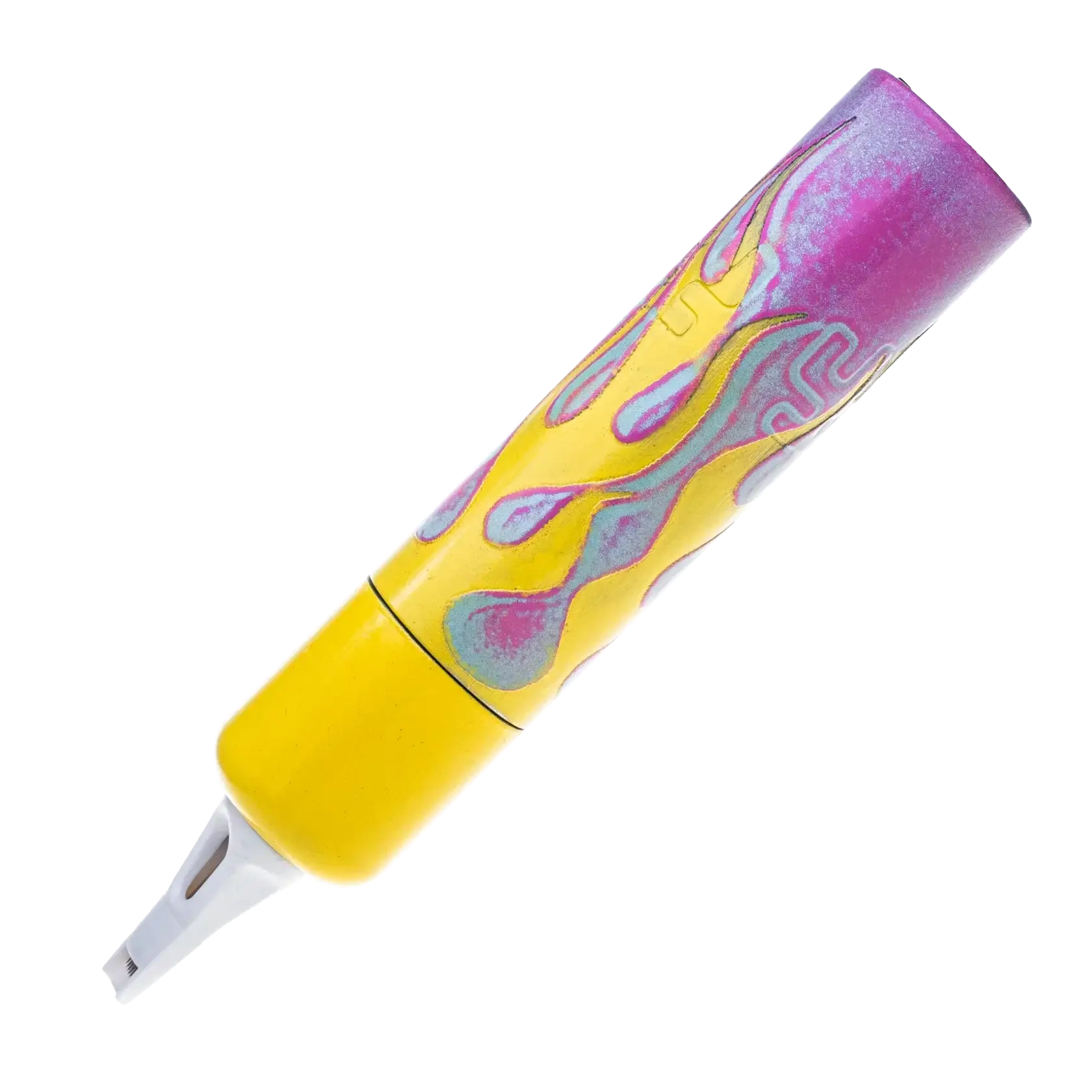 Vlad blad ultron 4 sergey shpigel flame yellow pink highlighter with vibrant yellow and purple flame pattern and white tip