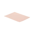 A sleek matte-finish blush pink rectangular placemat made of flat canvas measuring 8 by 11 inches titled a pound of flesh
