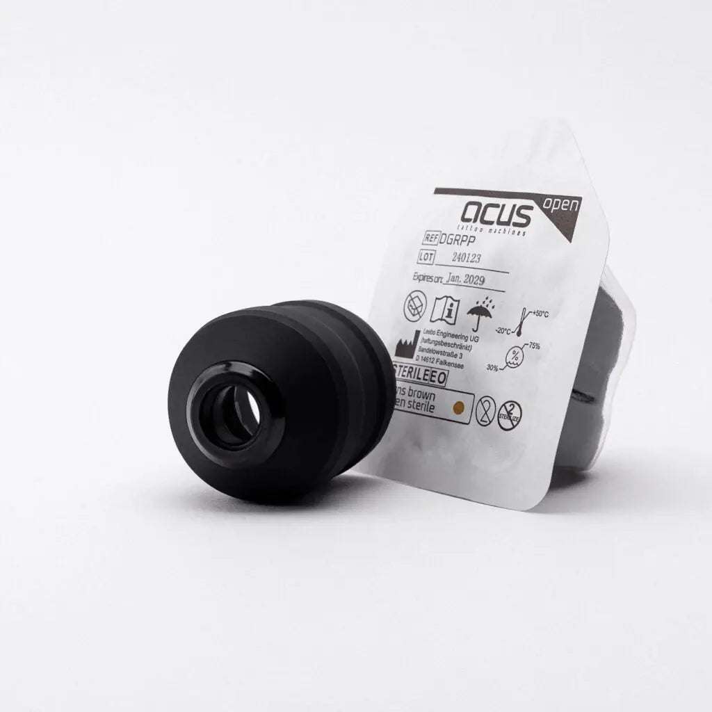 Schwarze Silikon-Augenlinsenkappe für ACUS Open-Kontaktlinsen in der Produktlinie ACUS M1 Disposable Grip Plus