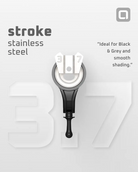 Schwarze und silberne ACUS Stroke Classic-Tätowiermaschine aus Edelstahl mit schlankem ergonomischem Design für präzises stroke