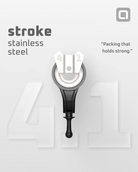 ACUS stroke classic in Schwarz und Silber aus Edelstahl, stroke 41, Packwerkzeug mit schlankem, ergonomischem Griff