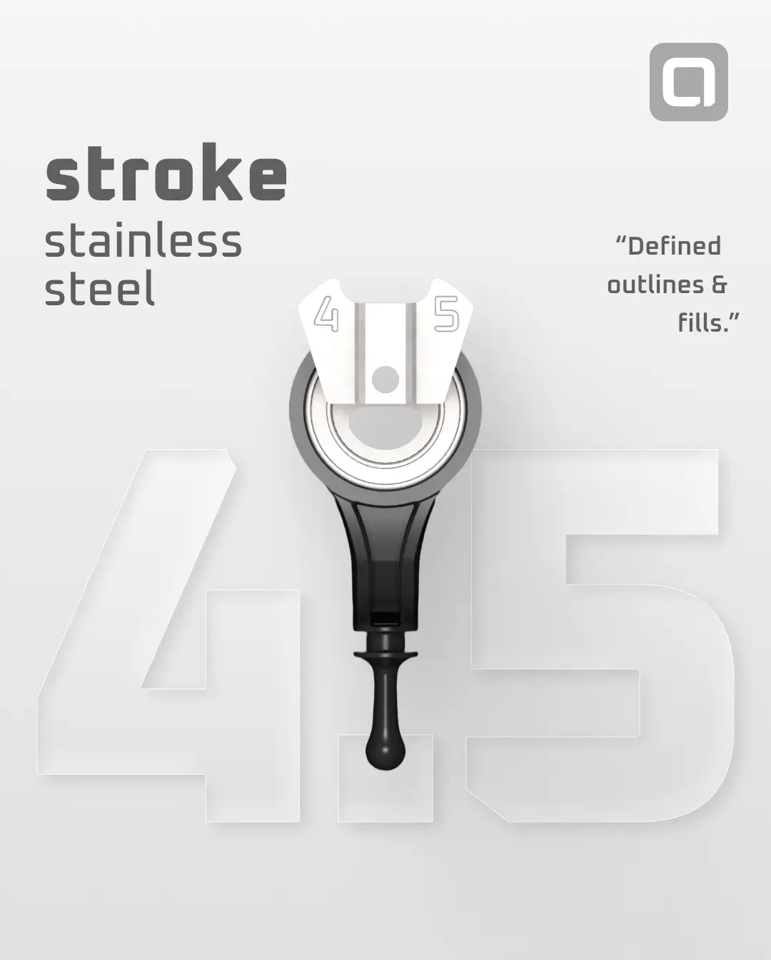 Ein eleganter schwarz-weißer Edelstahl-stroke-45-Marker mit mattem Griff von ACUS Stroke Classic