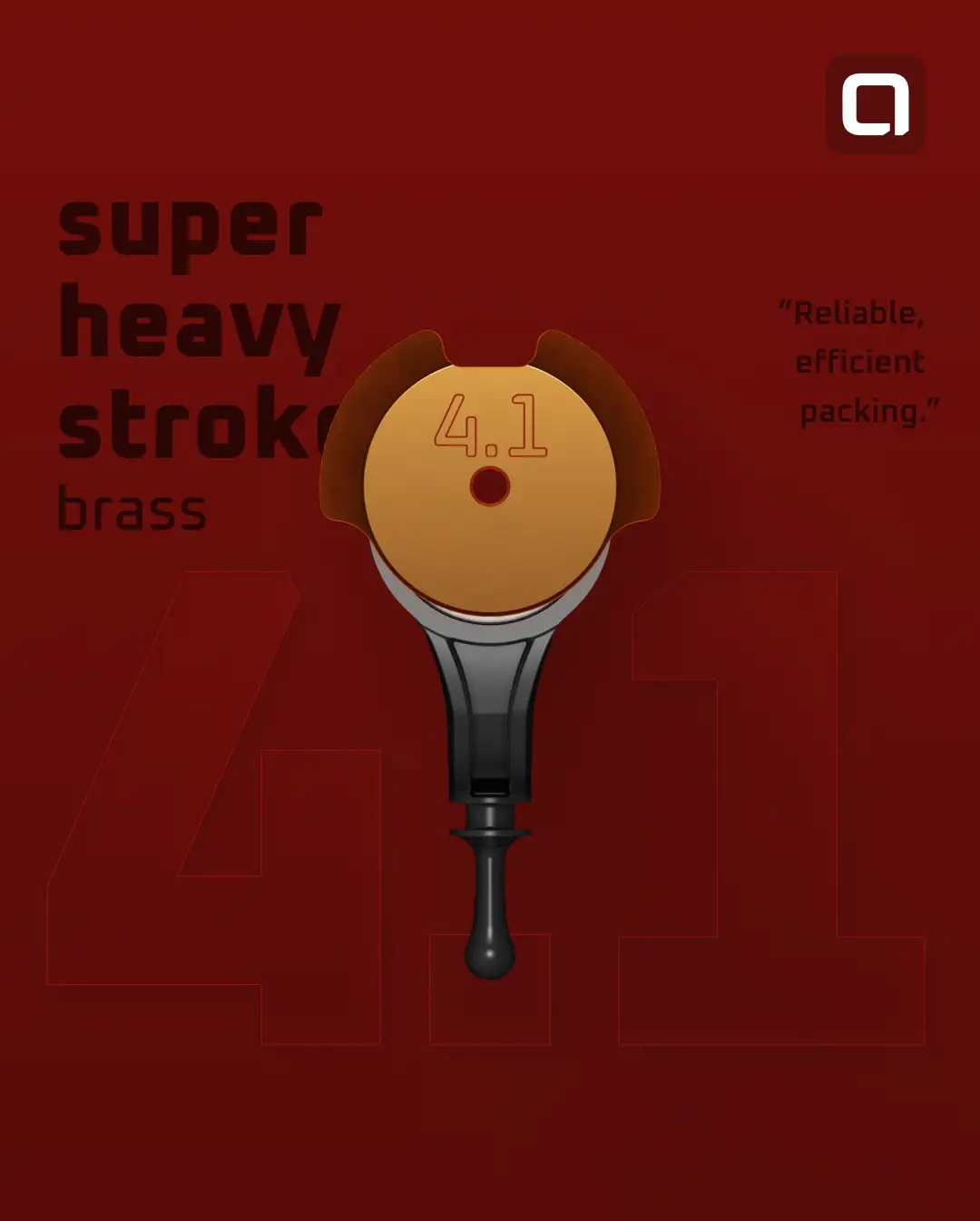 Messing-Super-Heavy-stroke-4.1-Kurbelgriff mit poliertem Metallic-Finish und eingravierter numerischer Markierung von ACUS stroke super heavy