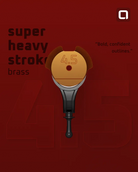Messing super heavy stroke 4.5 Tennisschlägergriff von ACUS, stroke super heavy Modell, von der Rückseite gezeigt