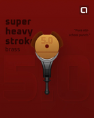 Ein messingfarbenes, superstarkes stroke 5.0 Punch mit abgerundetem Kopf und schwarzem Griff von ACUS stroke super heavy