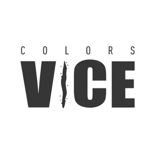 Schwarzes „vice“-Logo mit fetter, blockiger Schrift und stilisiertem Design.