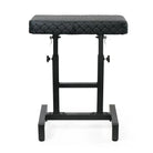 Banc de piano en cuir noir matelassé avec hauteur réglable et cadre métallique robuste pour accoudoir de location caos nero