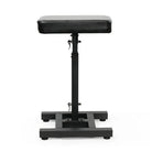Tabouret rectangulaire noir rembourré avec hauteur réglable et base en métal de caos nero, accoudoir de location standard ou XXL