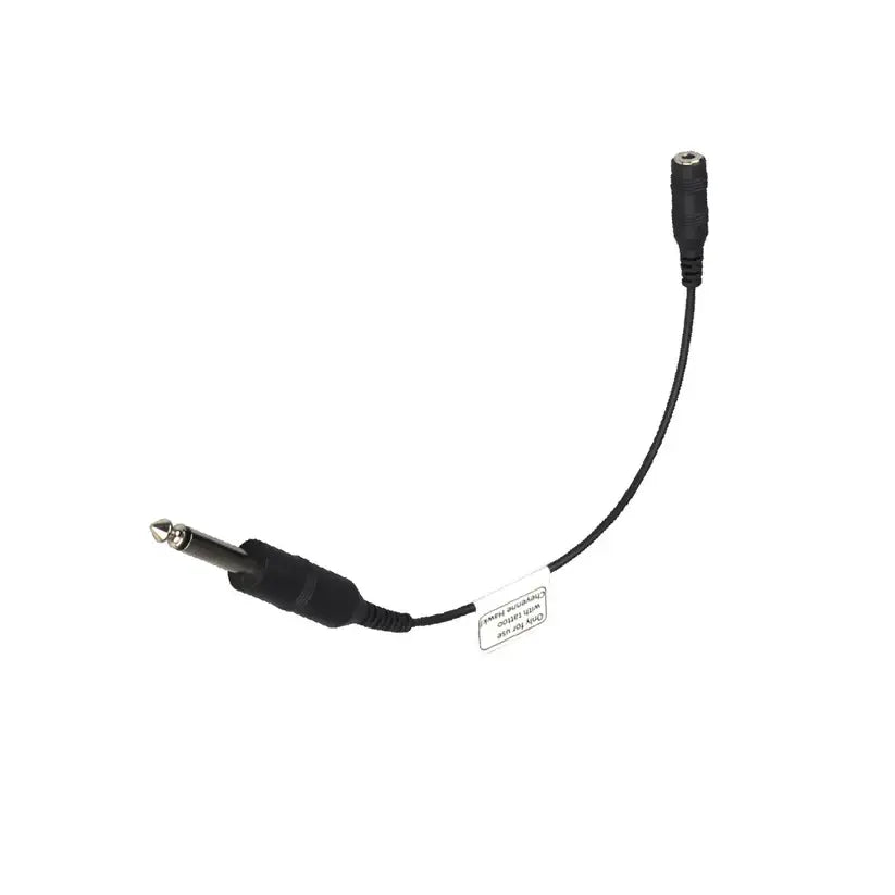 Cheyenne adapter cable with black insulated wires featuring a male 6.35mm jack and female 6.35mm jack connectors