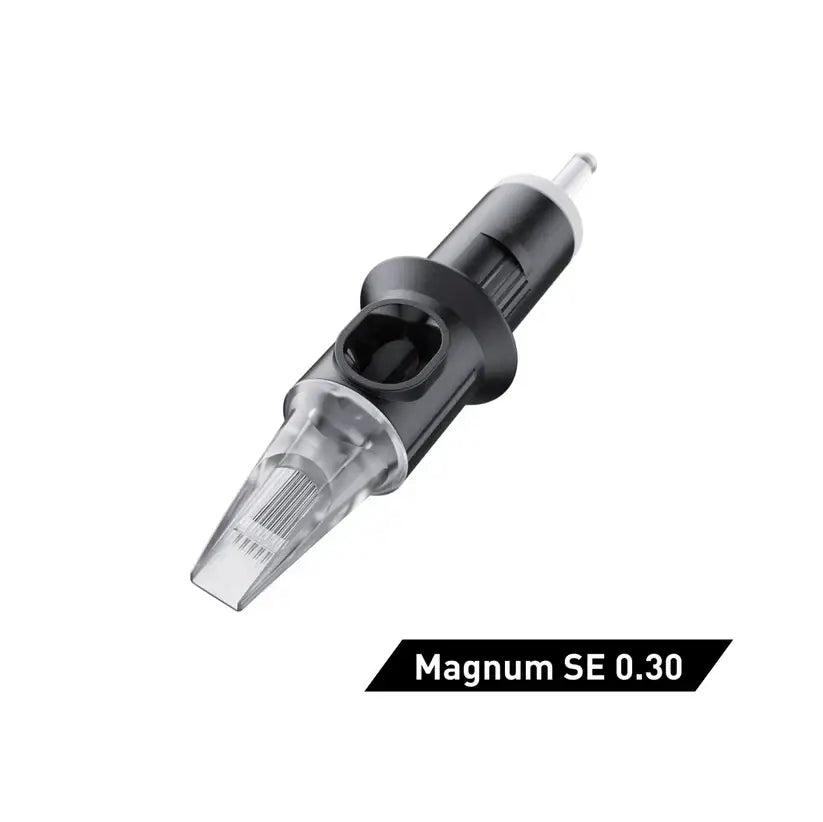 Cheyenne cartridges safety curved magnum tattoo needle with black and clear 0.30 transparent housing and metallic tip