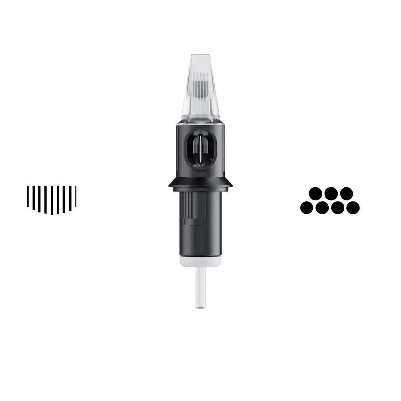 Cheyenne cartridges safety curved magnum tattoo needle cartridge black and transparent with metallic tip