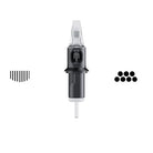 Cheyenne cartridges safety curved magnum tattoo needle cartridge black and transparent with metallic tip