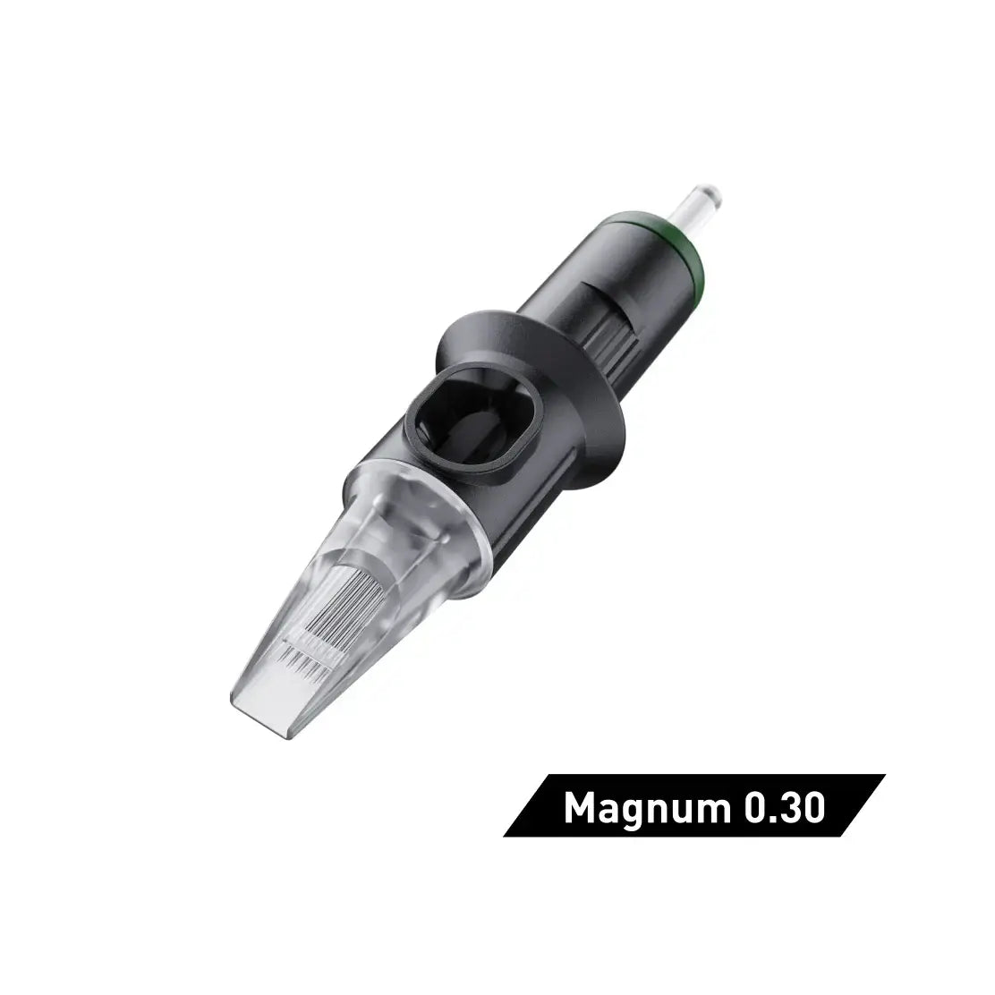 Black and clear cheyenne cartridges safety magnum 0.30 tattoo needle with green accent ring at the top