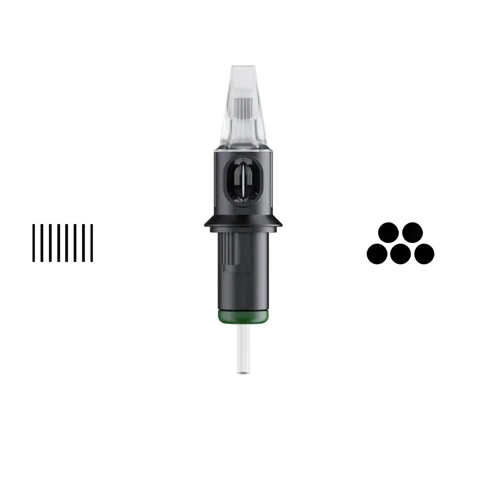 Black and clear cheyenne cartridges safety magnum tattoo needle cartridge with green base for precise ink application