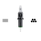 Black and clear cheyenne cartridges safety magnum tattoo needle cartridge with green base for precise ink application