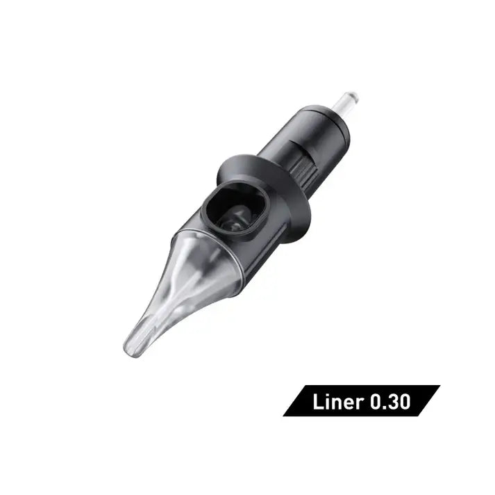 Black and clear Cheyenne cartridges safety round liner tattoo needle with 0.30 gauge tip for precise line work