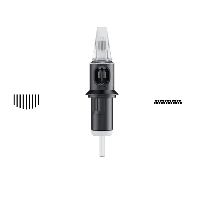 Cheyenne cartridges safety tx curved magnum black and clear plastic tattoo needle cartridge with metallic tip