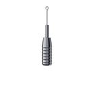 Silver-toned metal tattoo needle handle cheyenne fixed grips with textured grip and loop at the top 19 mm