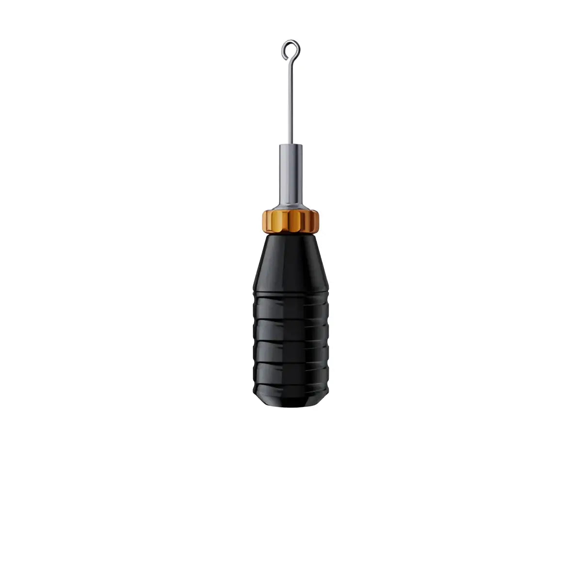 Cheyenne flex grips black tattoo machine handle with textured grip gold threaded collar and silver needle holder