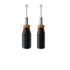 Cheyenne flex grips black tattoo machine handles with textured grips orange knurled collars and silver metal needles