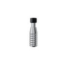 Silver metallic cheyenne hawk tattoo machine grip with black textured top cap and ribbed design