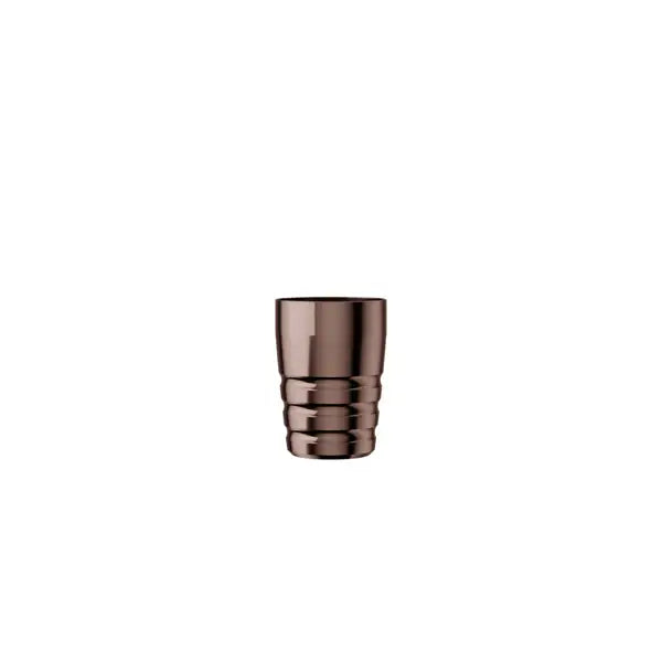 A sleek metallic brown cheyenne hawk pen grip tumbler with a ribbed base and smooth reflective sides