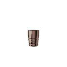 A sleek metallic brown cheyenne hawk pen grip tumbler with a ribbed base and smooth reflective sides