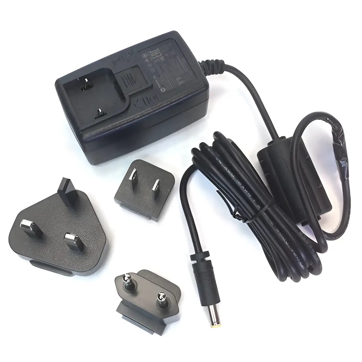 Black plastic travel adapter set with multiple international plug heads and coiled power cord cheyenne wall power supply pu i ii hawk and sol