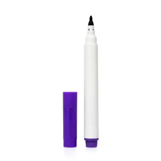 Disposable skin marker with a white body, purple cap, and black tip for precise violet surgical marking