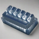 Clear blue plastic disposable tattoo cartridge tray with ridged segmented compartments 24pcs pack