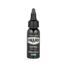 Black plastic bottle of dynamic tattoo co platinum dark blue ink 30 ml shown from the back side