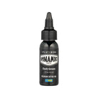 Black plastic bottle of dynamic platinum dark green tattoo ink with black dropper cap 30 ml