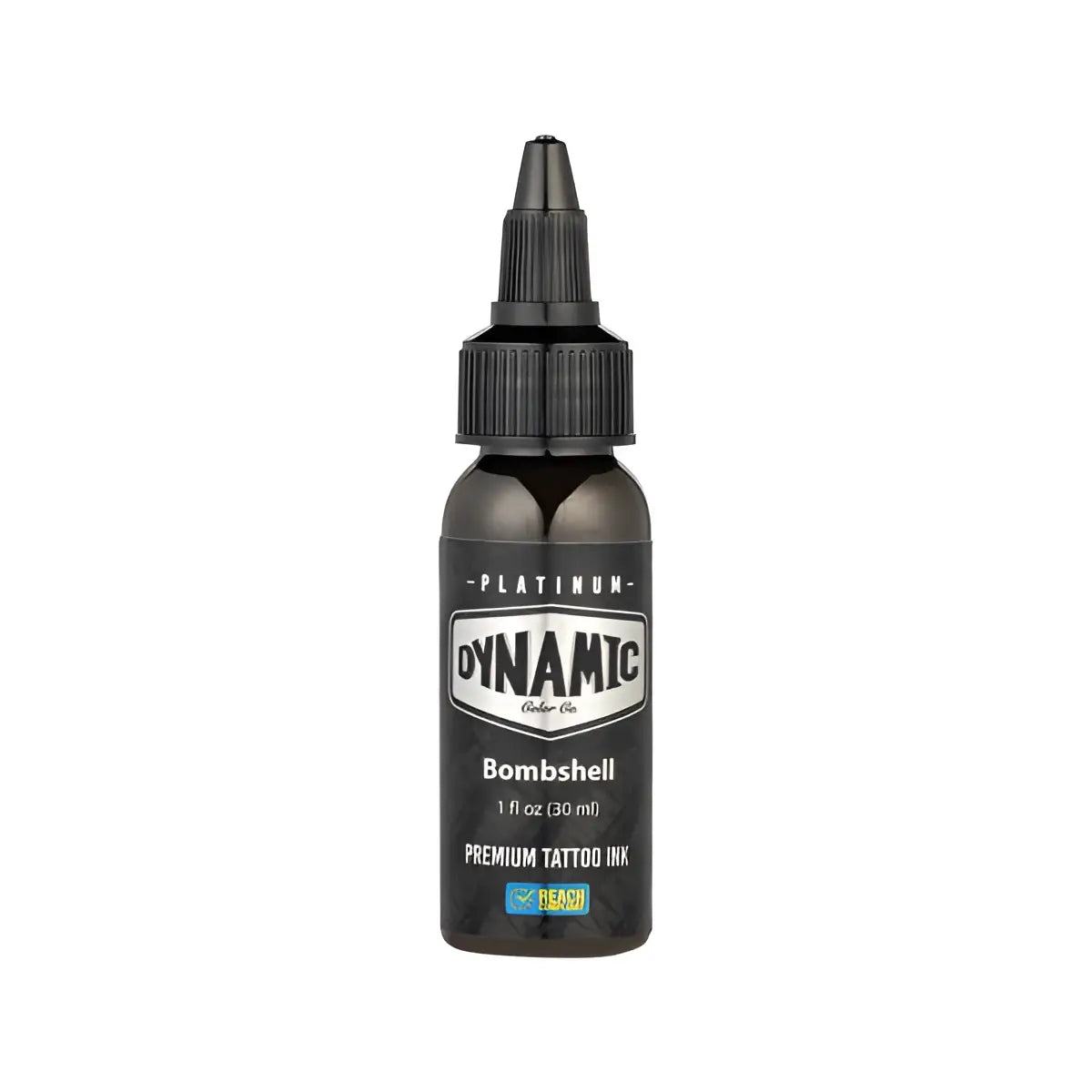 Schwarze Plastikflasche mit dynamic Tattoo-Farben in Bombshell-Farbe, 1 fl oz, für Platinum Flesh Set 5x30 ml