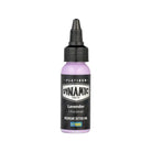 A sleek 1 fl oz bottle of dynamic platinum lavender tattoo ink with black cap and label from lush set