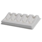 Weiße Kunststoff-Eiswürfelschale mit fünf rechteckigen Fächern aus ECOTAT cartridge-Trays, 50er-Set